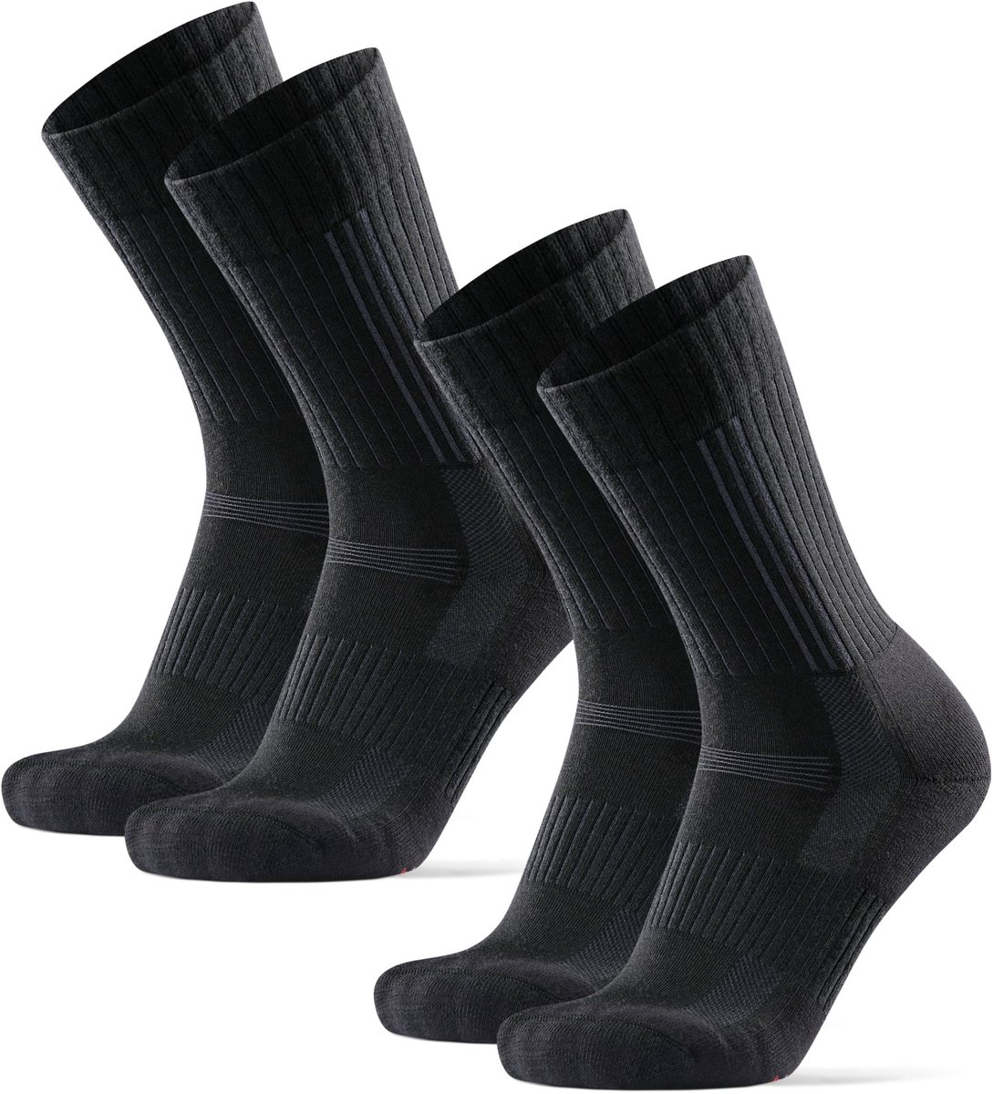 DANISH ENDURANCE Premium Wandelsokken Merino Wol voor Lange Wandelingen Unisex – 2 paar Zwart