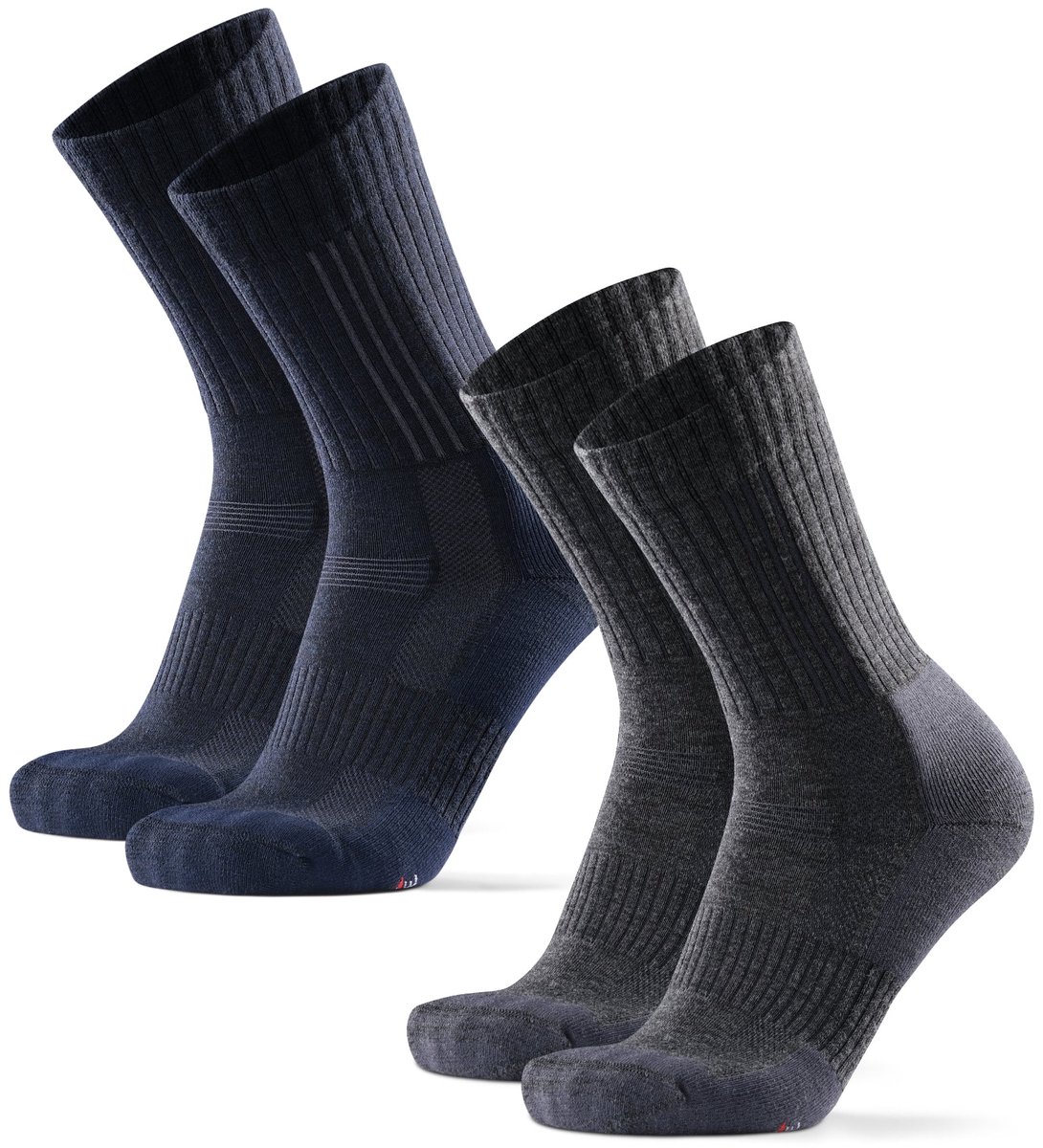 DANISH ENDURANCE Premium Wandelsokken Merino Wol voor Lange Wandelingen Unisex Meerkleurig 2 paar Marineblauw