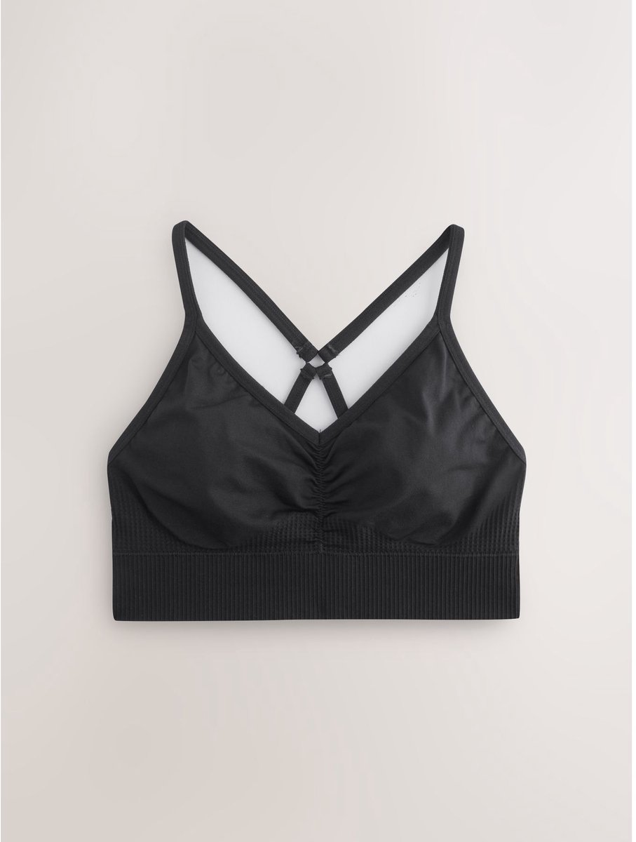 Next Dames - Naadloze sportbeha met bandjes - Zwart Black