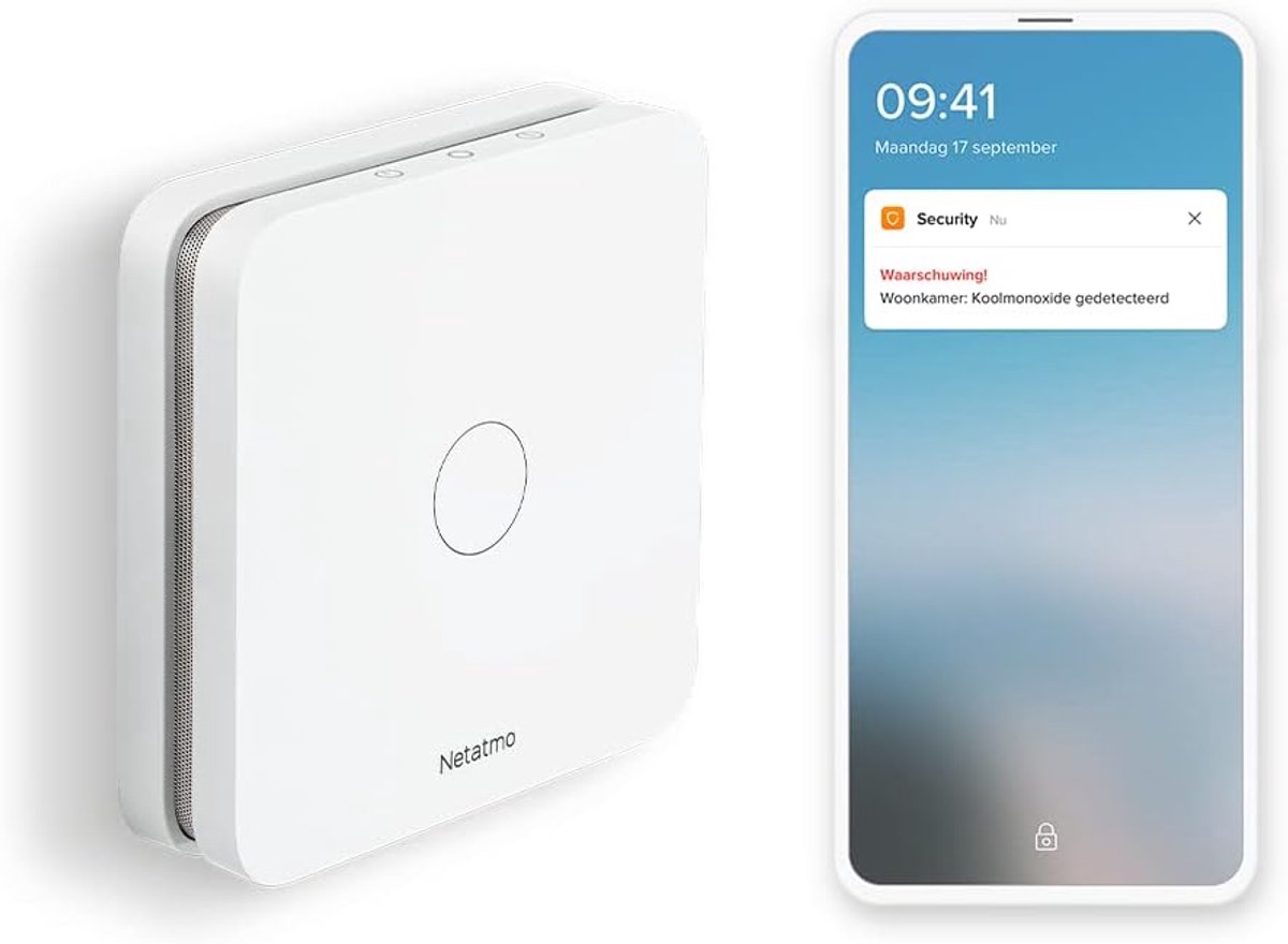 Slimme Koolmonoxide Melder - CO Detector - Veiligheid Huis - 10 Jaar Batterij - 10x10x2.3 cm - Wit