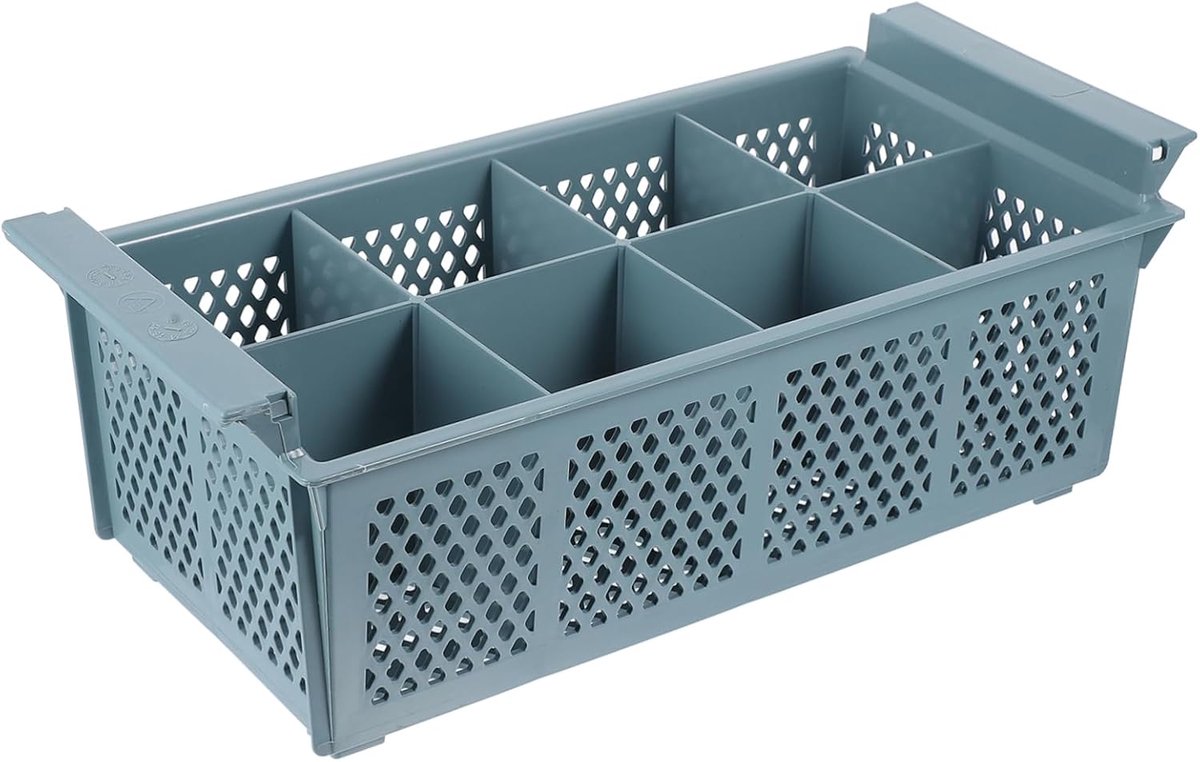 Bestekbak Vaatwasser - Bestekhouder Keuken - Orde Scheppen - 8 Secties - 43x20cm - Grijs