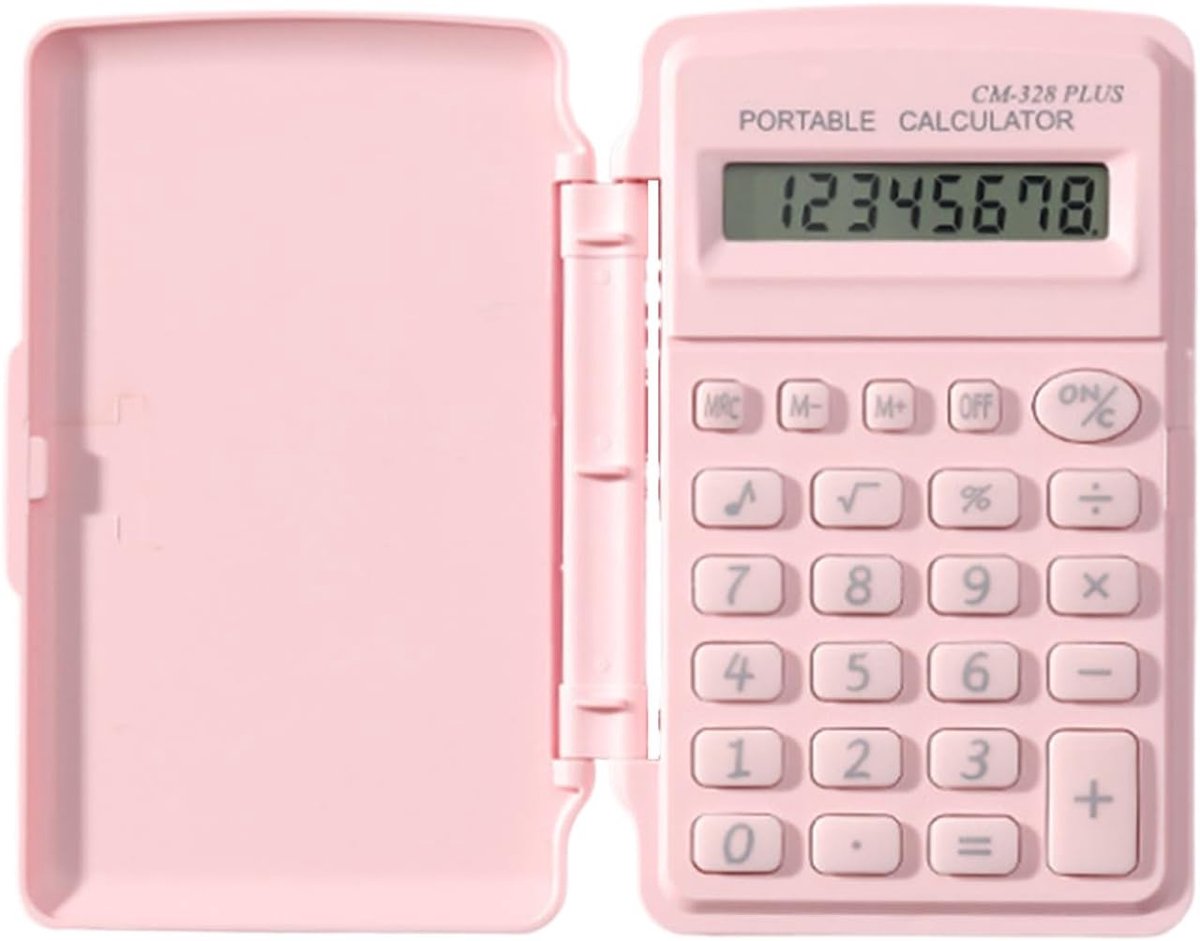 Kleine rekenmachine - Pocket apparaat - Dagelijkse berekeningen - Met beschermhoes - Compact formaat