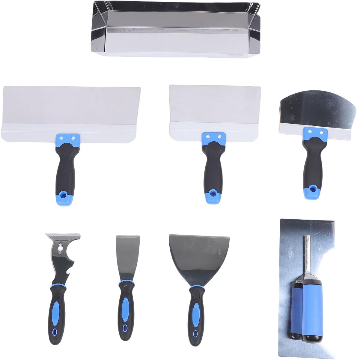 Spatel Set - Plamuurmessen Schrapers - Muur Afwerken - Roestvrij Staal - 14 Inch Pan