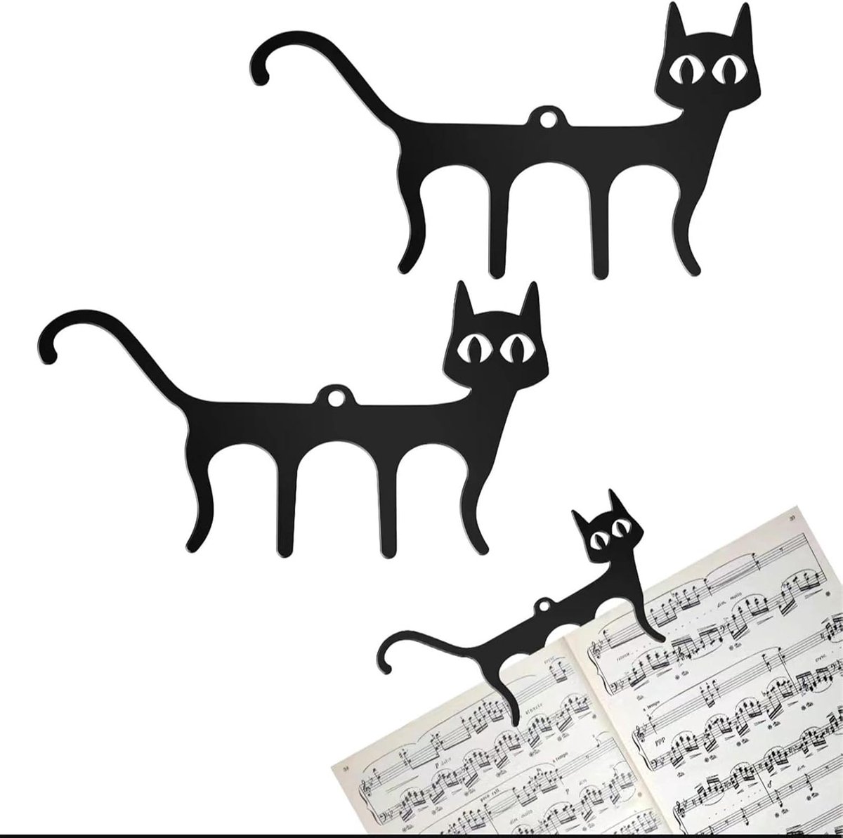 Muziekboek Clips - Partituur Houders - Muziek Bladeren - Stevig IJzer Materiaal - 17x9cm - Zwart