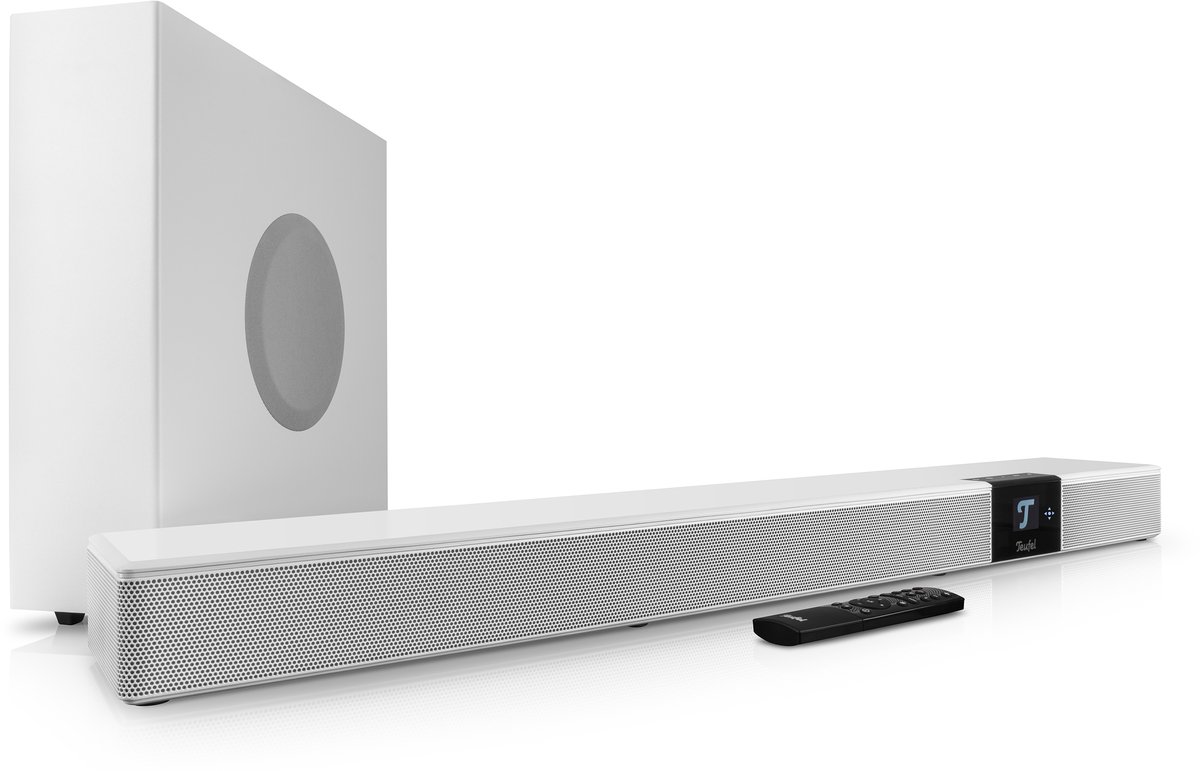 Teufel CINEBAR 22 - Dolby Atmos 5.1 soundbar met draadloze, slanke subwoofer, 8 drivers, home cinema systeem - wit