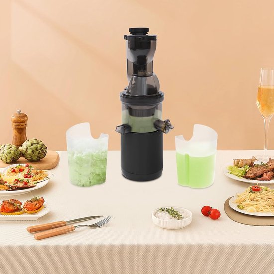 Elektrische Sapcentrifuge - Gezond Sap Maken - Groente Fruit - Hoge Sapopbrengst - 21x14x40cm - Zwart — afbeelding 5