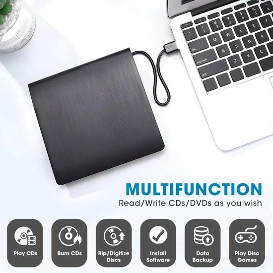 Externe kaartlezer met USB 3.0-interface, draagbaar, zwart, geschikt voor pc, laptop, Mac OS, Windows 11/10/8/7 besturingssystemen. — afbeelding 3