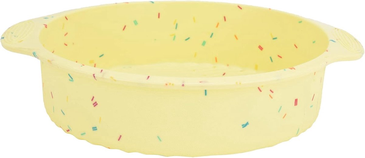 Siliconen Cakevorm - Bakvorm Rond - Thuis Bakken - Antiaanbaklaag Flexibel - Gekorreld Geel