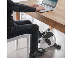 SVN® Bureaufiets – Deskbike Met LCD-Display – Stoelfiets Bewegingstrainer – Wit/Zwart- 39cm x 41cm x 30cm
