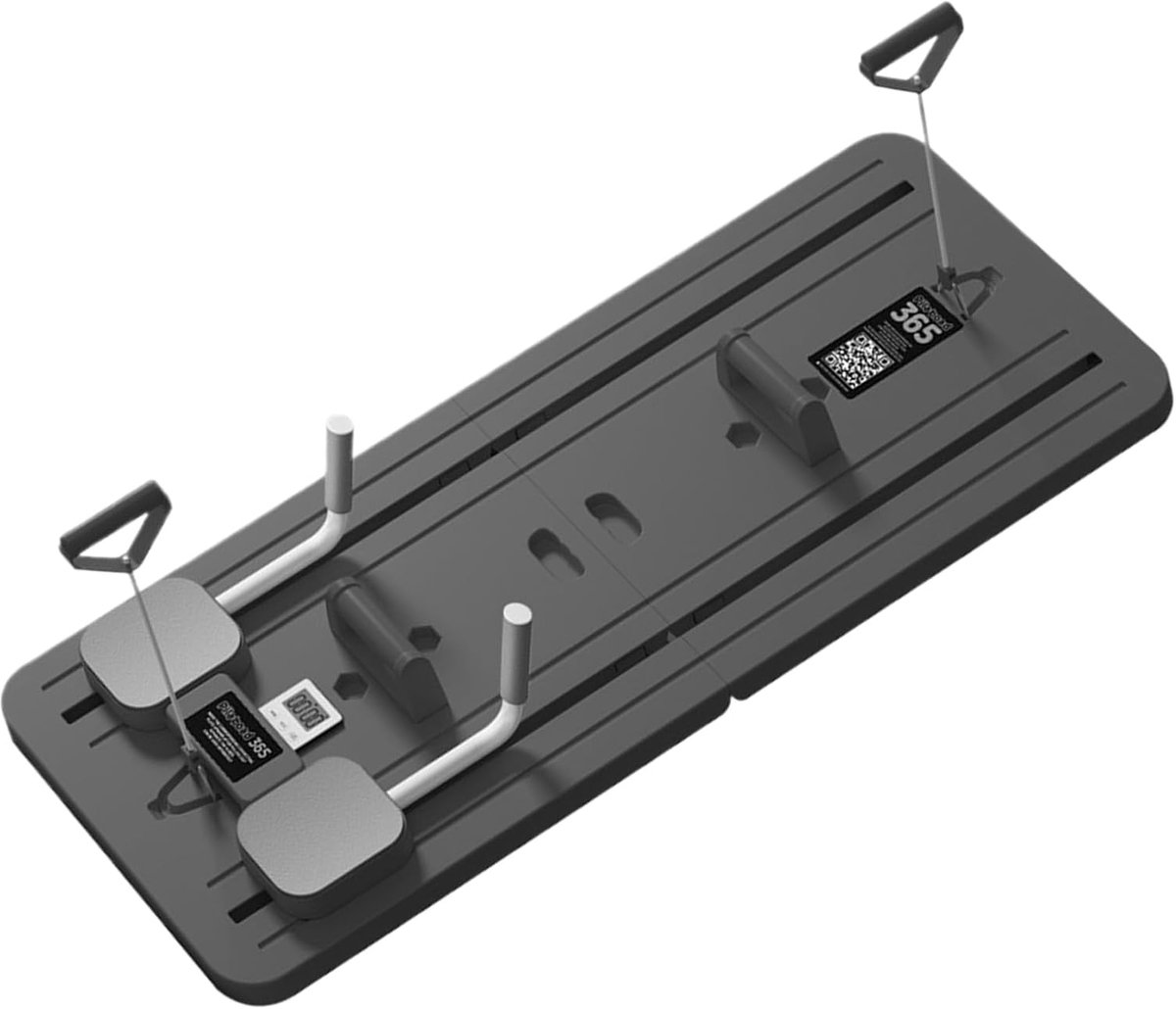 Pilates Bord - Oefenbord Trainingsapparaat - Kerntraining Thuis - Multifunctioneel Ontwerp - 106x41cm - Zwart Grijs