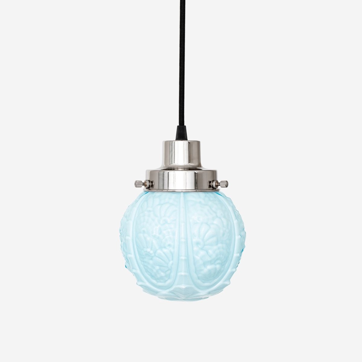 Coloured by Art Hanglamp aan snoer Guimard Flower Misty 20's Nikkel - Art Deco Trade Zachtblauw