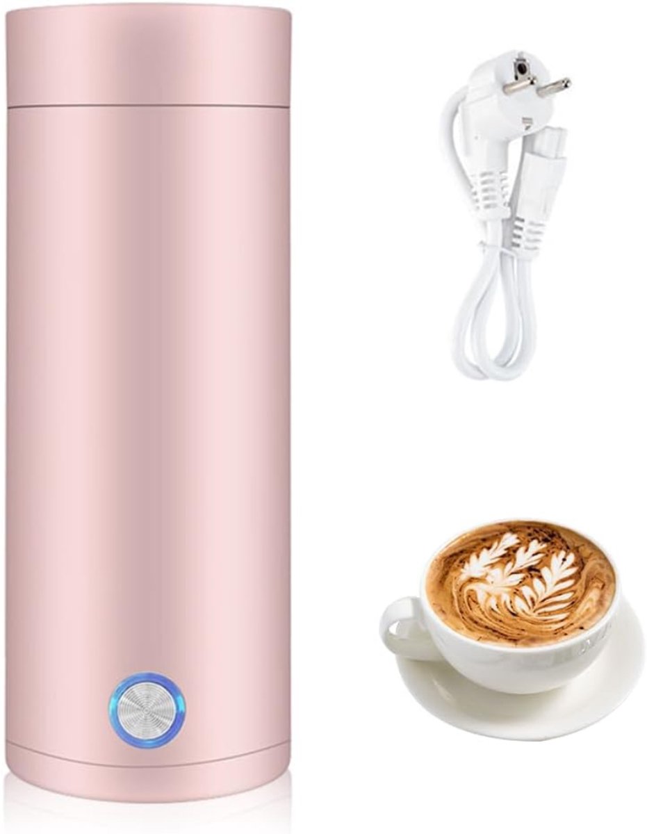 SVN® Draagbare Waterkoker – 400 ML - Mini Waterkoker - Portable Reis Waterkoker - Roze - 24cmx 11cmx 11cm; 530 g
