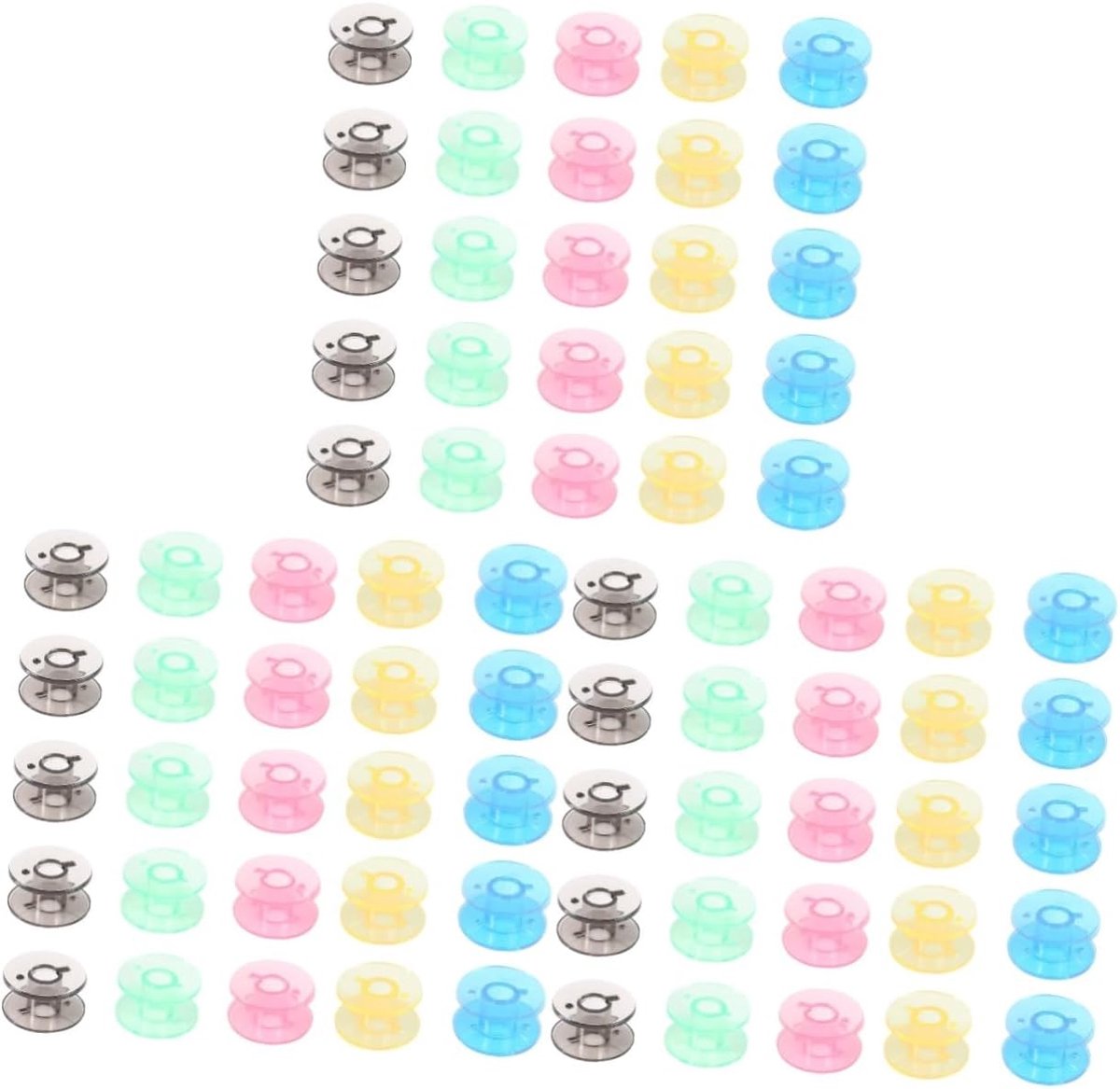 Naaimachine Spoelen - Klosjes Set - Naai Projecten - Met Opbergkoffer - 2x3cm - Diverse Kleuren