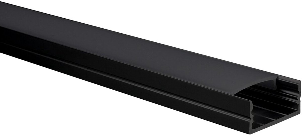 LED strip profiel zwart aluminium Senisa 1 meter – 18x8 mm binnenmaat - incl. zwarte afdekkap