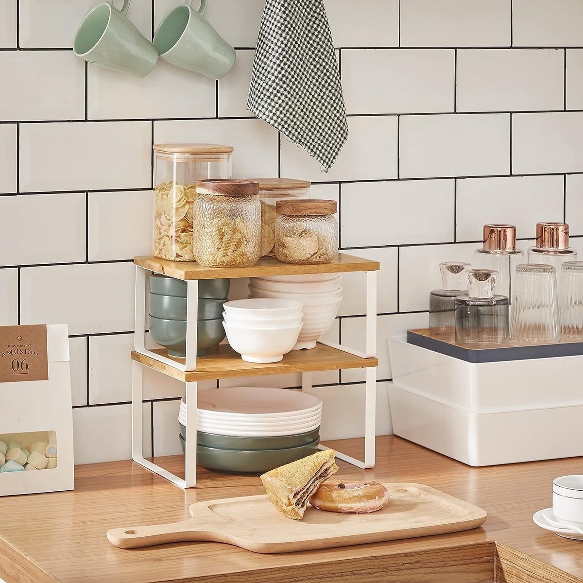 Parya Home kruidenrek - set van 2 - wit/naturel