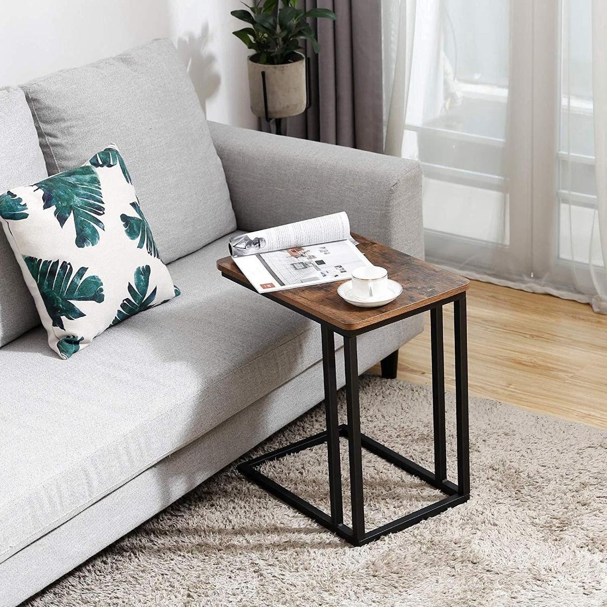 Parya Home - Vasagle Bijzettafel - Vintage Bijzettafels - Bijzettafel Op Wielen - Industrieel