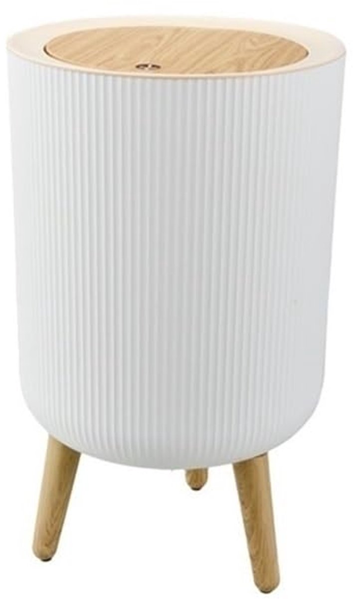 Prullenbak met deksel - Afvalbak - Keuken badkamer - Verwijderbare poten - 1 x 1 x 1 cm