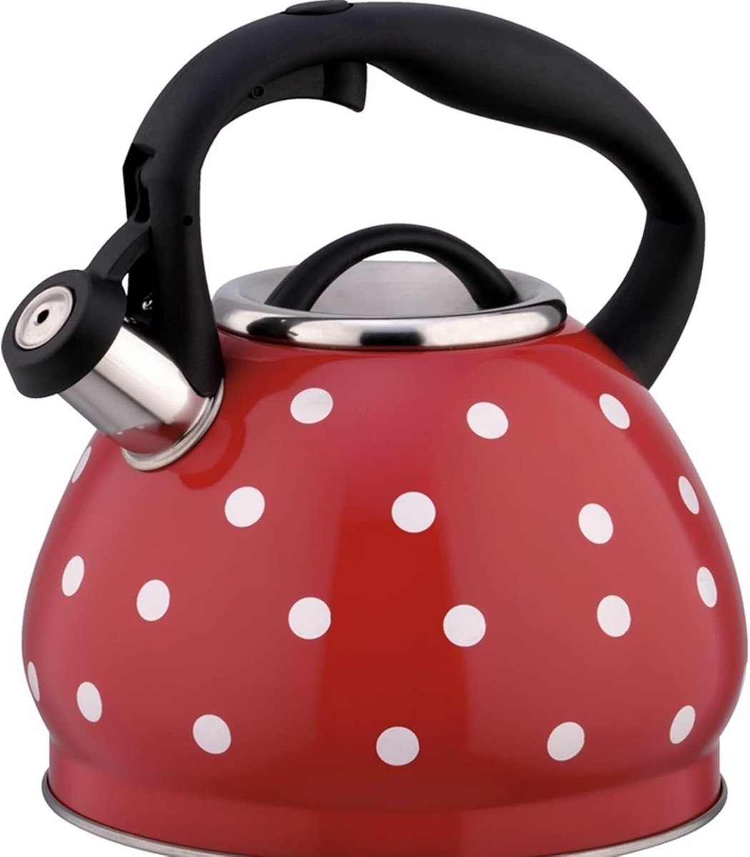 Theeketel Fluitketel - Waterketel Keuken - Water Koken - Grote Capaciteit - 3 Liter - Rood