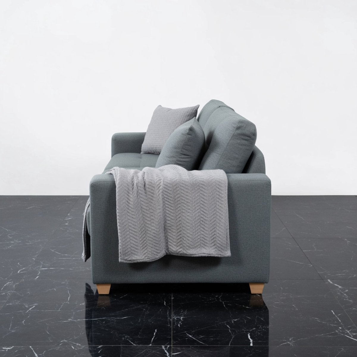 Luxe 3-Zitsbank Donkergrijs – Moderne Stofbank voor Woonkamer, Slaapkamer en Ontspanning – Comfortabel en Duurzaam – 180 cm House&Garden