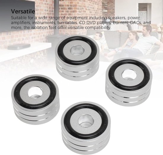 Luidspreker Spikes - Isolatie Voeten - Trillingen Dempen - Hoge Hardheid Aluminium - 4 Stuks - Zilver van Merkloos — afbeelding 3