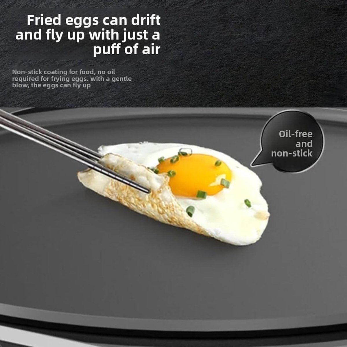 Elektrische Pannenkoekenpan Crêpe Maker Snel Ontbijt Maken Grote Bakplaat 40cm Diameter Zilver Zwart