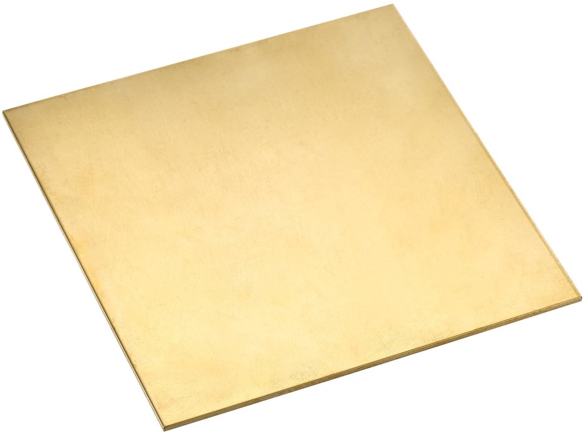 Allecto - Metaalplaat - Metaal - 100x100x1mm - Messing - Plaat - Thuis Keuken - Ambachtelijk Project - Geschikt voor Randen - Goudkleurig