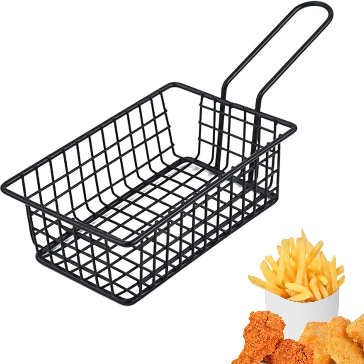 Frituurmand - Kookmand - Serveren en Frituren - Lang Handvat - 96 x 142 x 96 cm