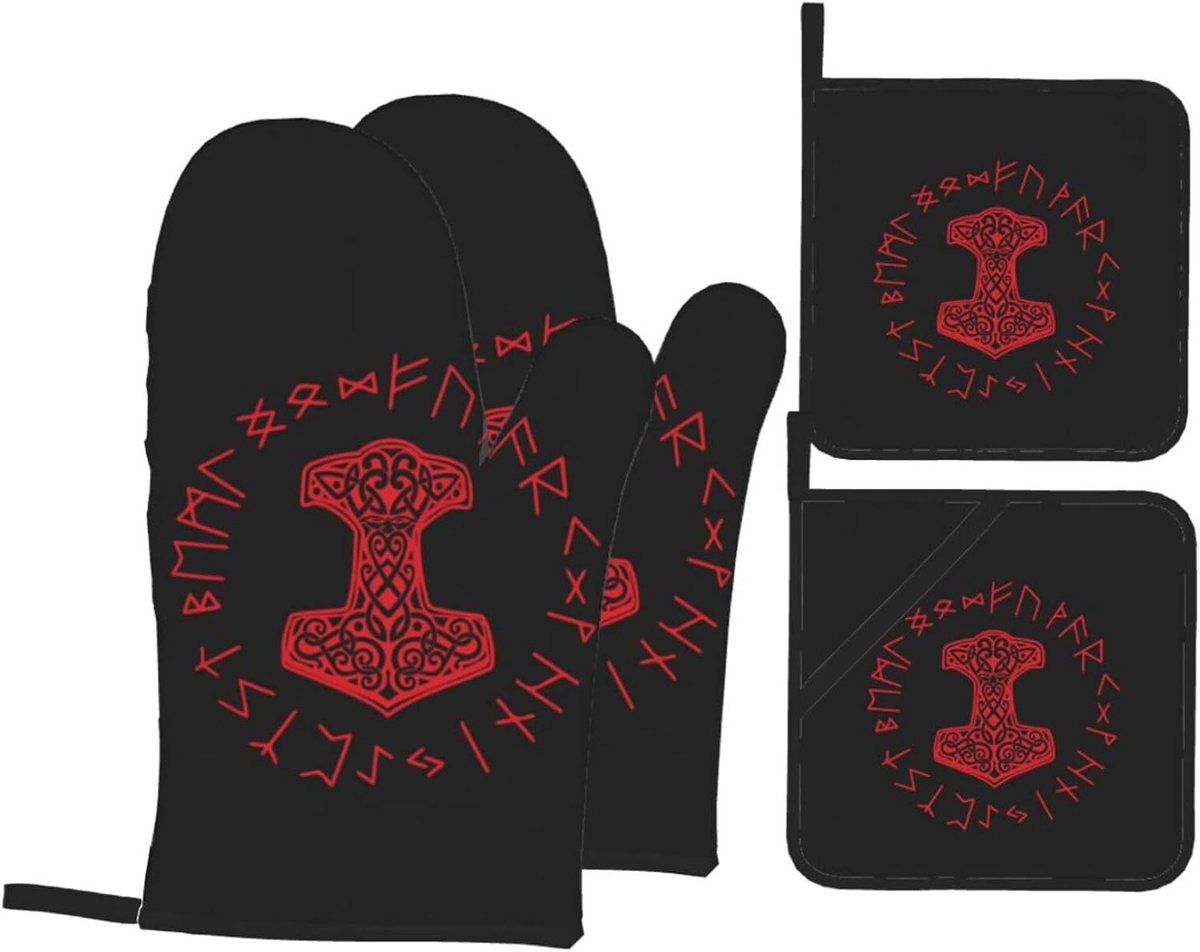 Keuken Ovenwanten - Bak Hittebestendig - Koken Grillen - Waterdicht Ontwerp - 18.5 x 28 cm