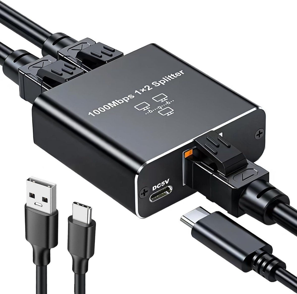Ethernet Switch - RJ45 Splitter - Netwerk Uitbreiding - Gigabit Snelheid - 1 tot 2 poorten