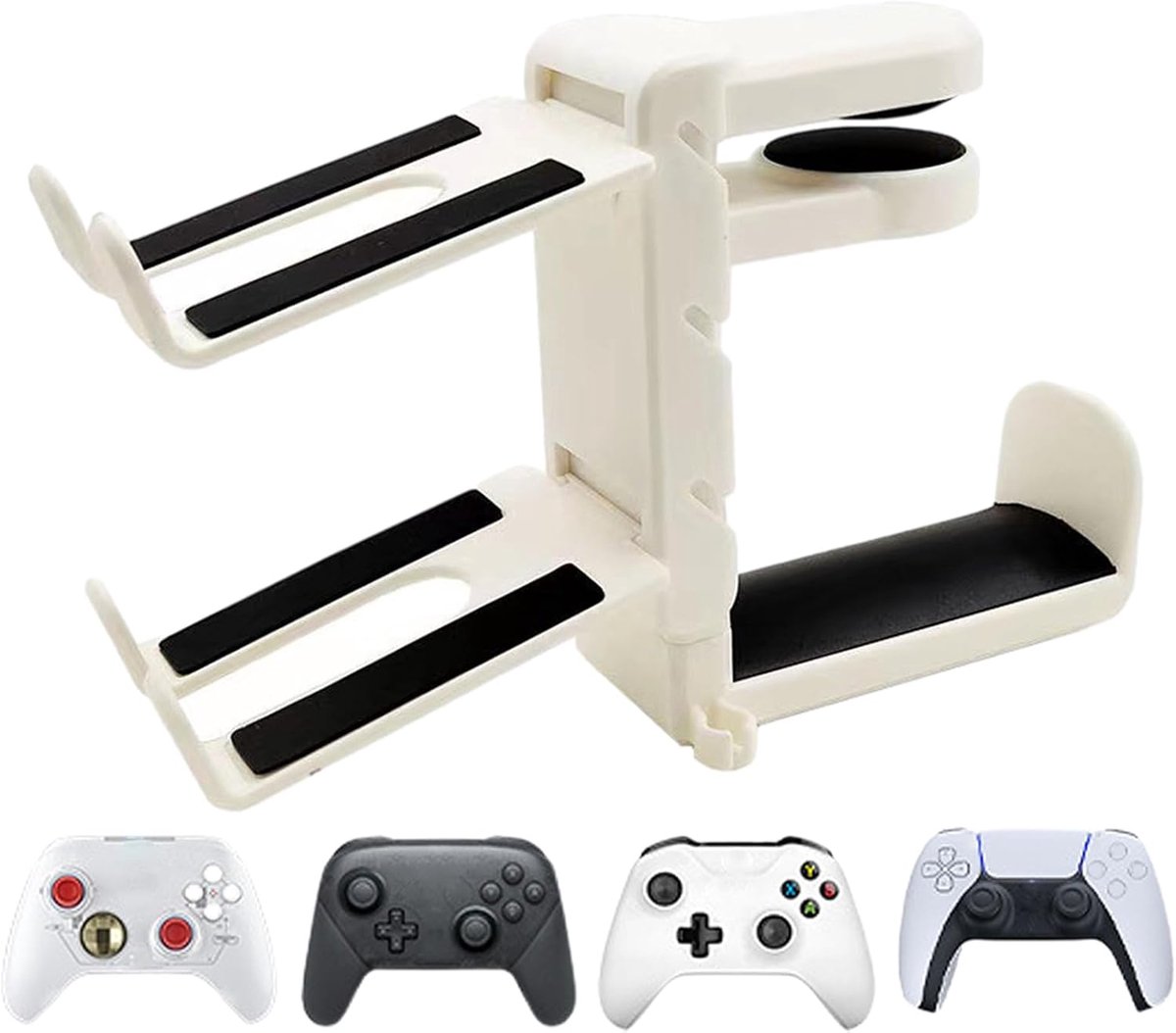 Headset Controller Houder - Bureau Accessoires - Opgeruimd Bureau - Zonder Boren - 14x10x1 cm - Wit