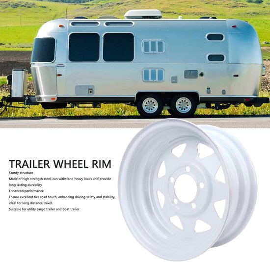 Stalen Velg - Aanhanger Velg - Trailer Gebruik - Hoge Sterkte Staal - 14 Inch 5x4.5 - Wit — afbeelding 5