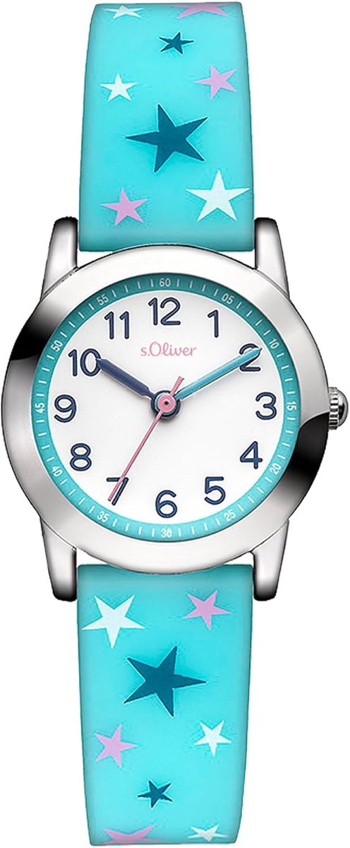 Kinderhorloge Rond - Analoog Polshorloge - Dagelijks Gebruik - Krasbestendig Glas - 27 mm - Zilver