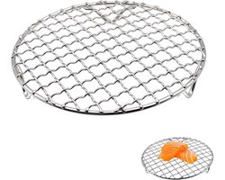 Stoomrek - Kookrek - Rond stoomrek van roestvrij staal, compatibel met airfryer , multifunctionele kookrekken voor bakken, koelen en braden, geschikt voor de meeste pannen, 16,5 cm
