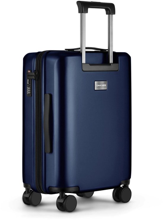 DAKOZO Handbagage Koffer - Luxe Carry-On - Lichtgewicht Reiskoffer - Veilig TSA cijferslot - Extra sterke YKK rits - Handbagage trolley - 100 procent Polycarbonaat - 39L - Donkerblauw