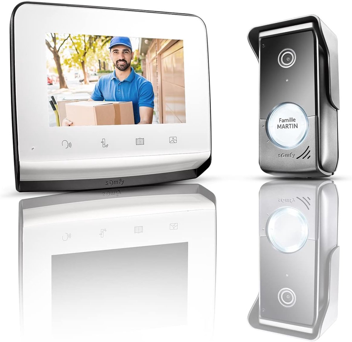 Video Intercom Systeem - Beeldtelefoon Deur - Toegangscontrole Huis - Nachtzicht Groothoek - 7 Inch Display - Grijs Wit