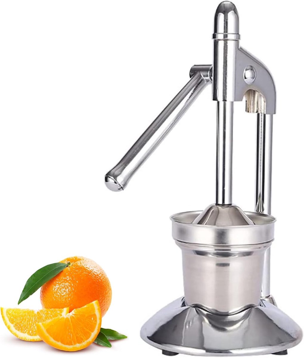 Handmatige Sapcentrifuge - Citruspers - Vers Sap Maken - Zware Constructie - 165x365cm - Zilver