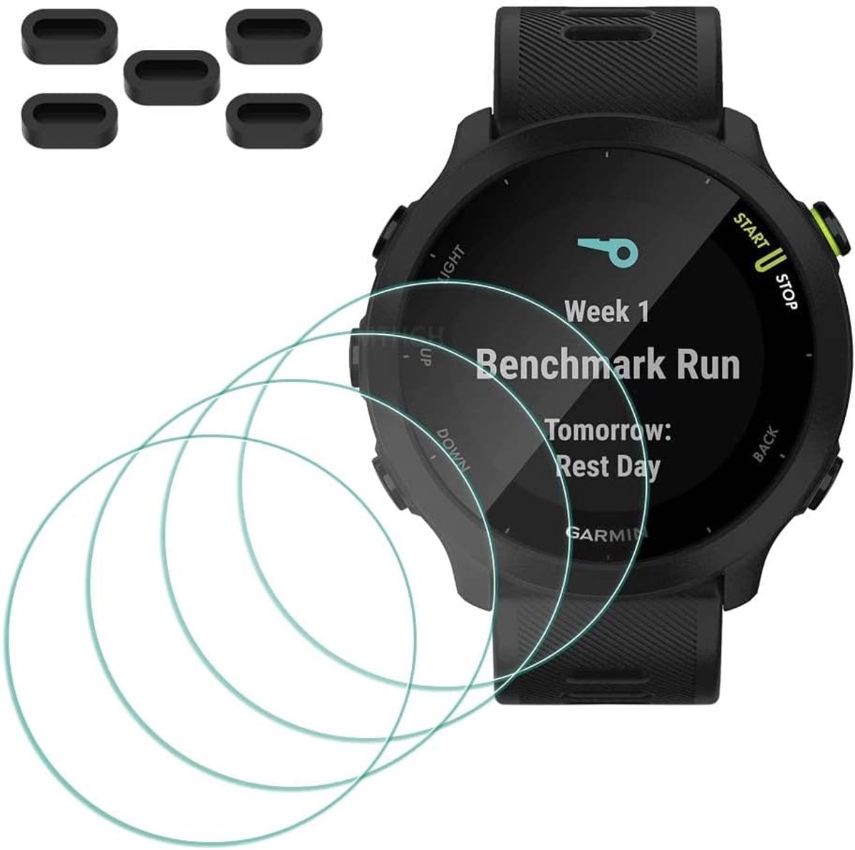 Screenprotector Set - Gehard Glas - Smartwatch Bescherming - Krasbestendig 9H - Ultradun - Zwart