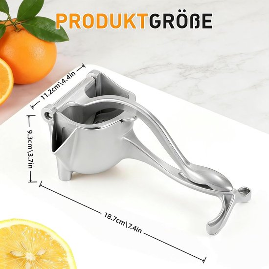 Handmatige Sapcentrifuge - Keukenpers Fruit - Vers Sap Maken - Roestvrij Staal - 217 x 128 cm - Zilver — afbeelding 4