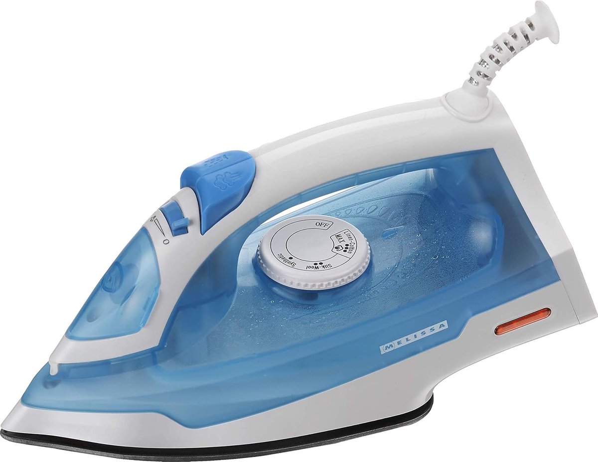 Stoomstrijkijzer - Kledingstomer - Kreukels Verwijderen - 2000 Watt Vermogen - 25 x 9 cm - Wit Blauw