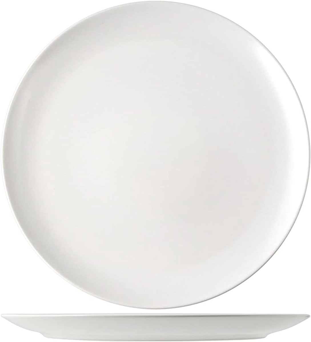 Rond Bord - Dinerbord Aardewerk - Elke Dag Gebruik - Vaatwasserbestendig - 32 cm Diameter - Wit