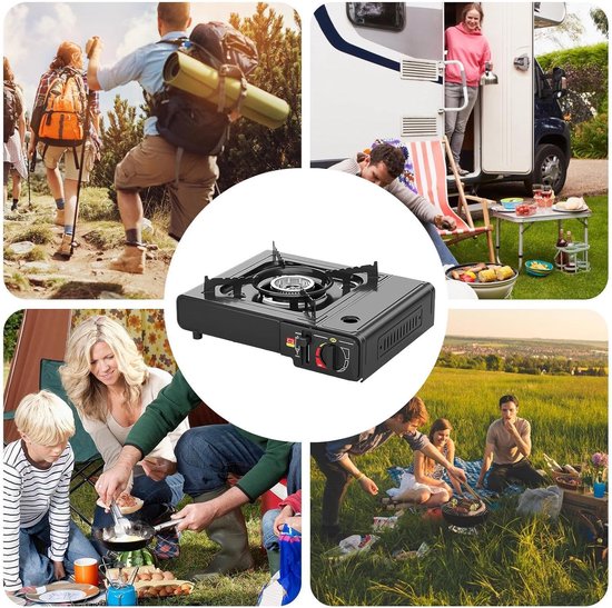 Draagbare Kooktoestel - Compacte Brander - Outdoor Koken - Automatische Ontsteking - 3500W Hitte - Zwart — afbeelding 5