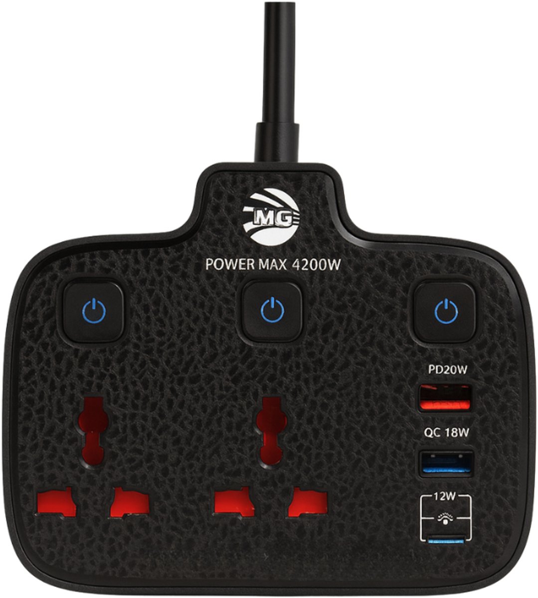 MG ST10 Home & Travel Power Strip - Portable - Black