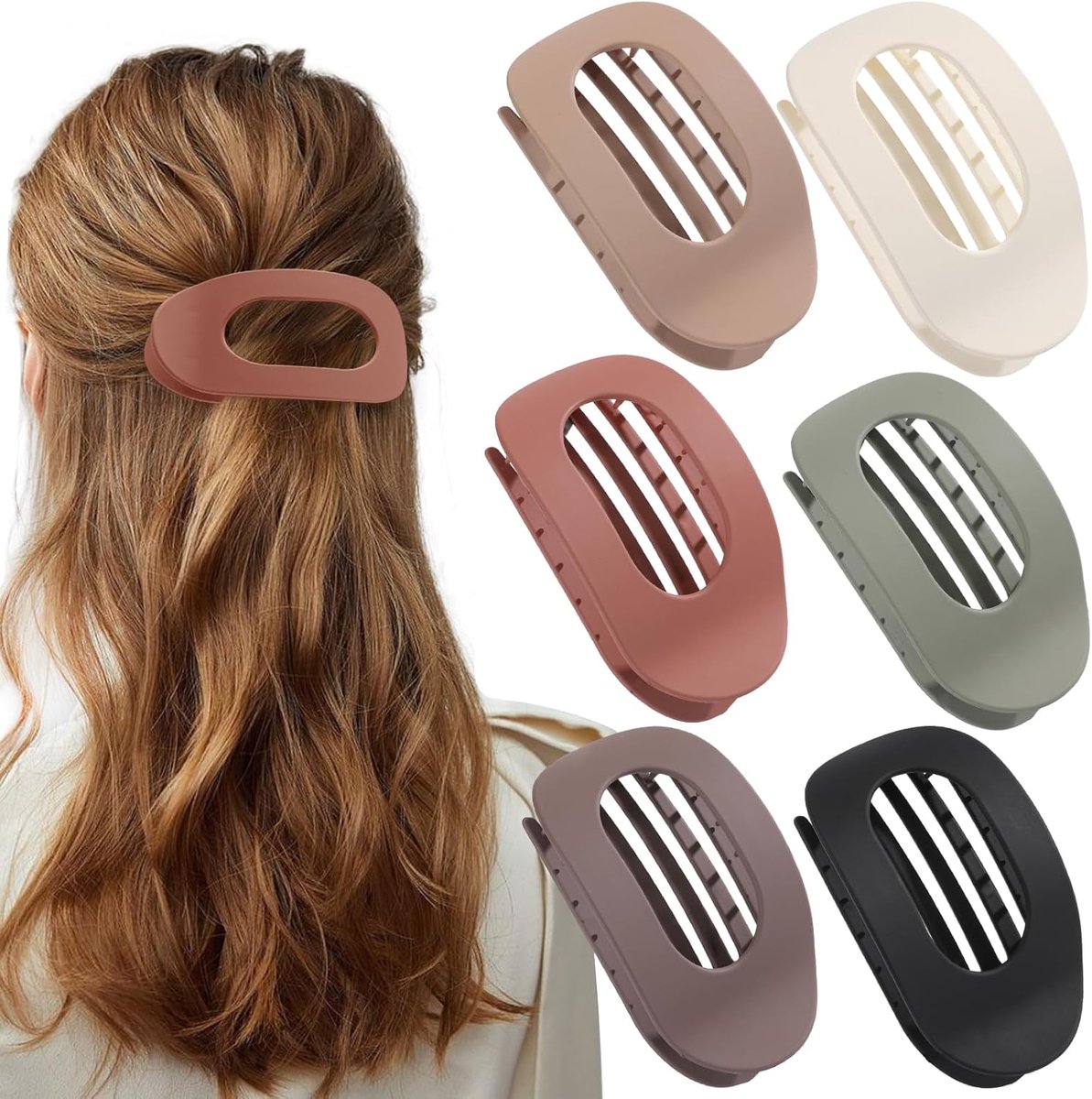 Haarklemmen Set - Ronde Clips - Dagelijks Gebruik - Sterke Grip - 10 cm Lengte - Matte Kleuren