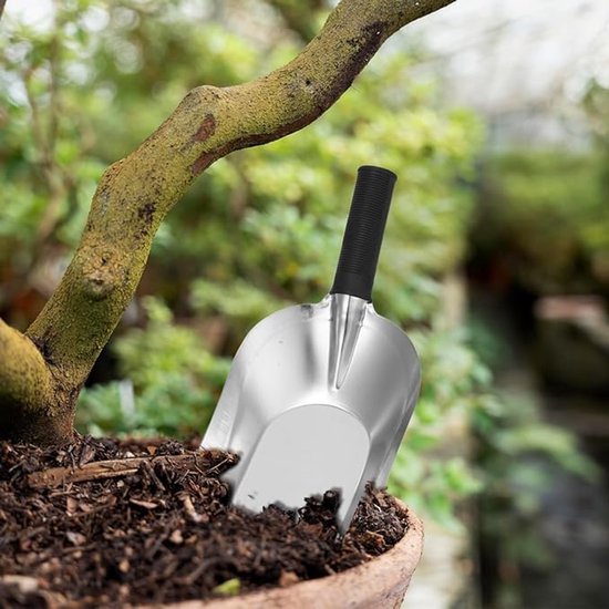 Roestvrijstalen tuinschep - Hoogwaardig tuingereedschap voor verplanten, graven, wieden en grondbewerking - Stevige schep en steel voor tuinliefhebbers — afbeelding 4