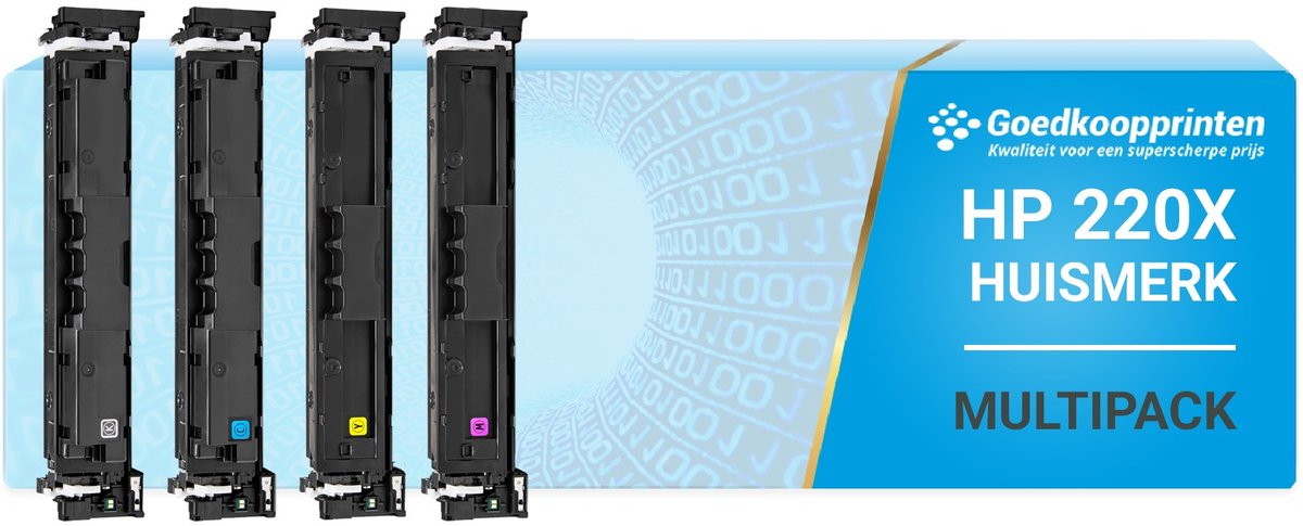 Huismerk voor HP 220X toner Multipack (MET CHIP) hoge capaciteit