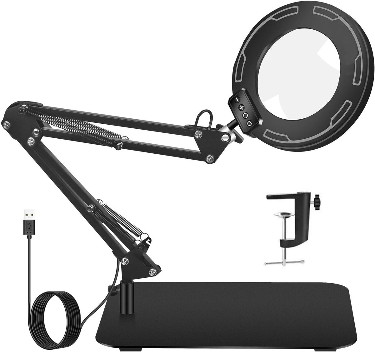 Vergrootglas met licht - Vergrootlamp standaard - Ambachtelijk werk - 5 kleurmodi LED - 12x vergroting