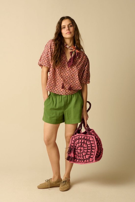 Donkerrode Top Met Print