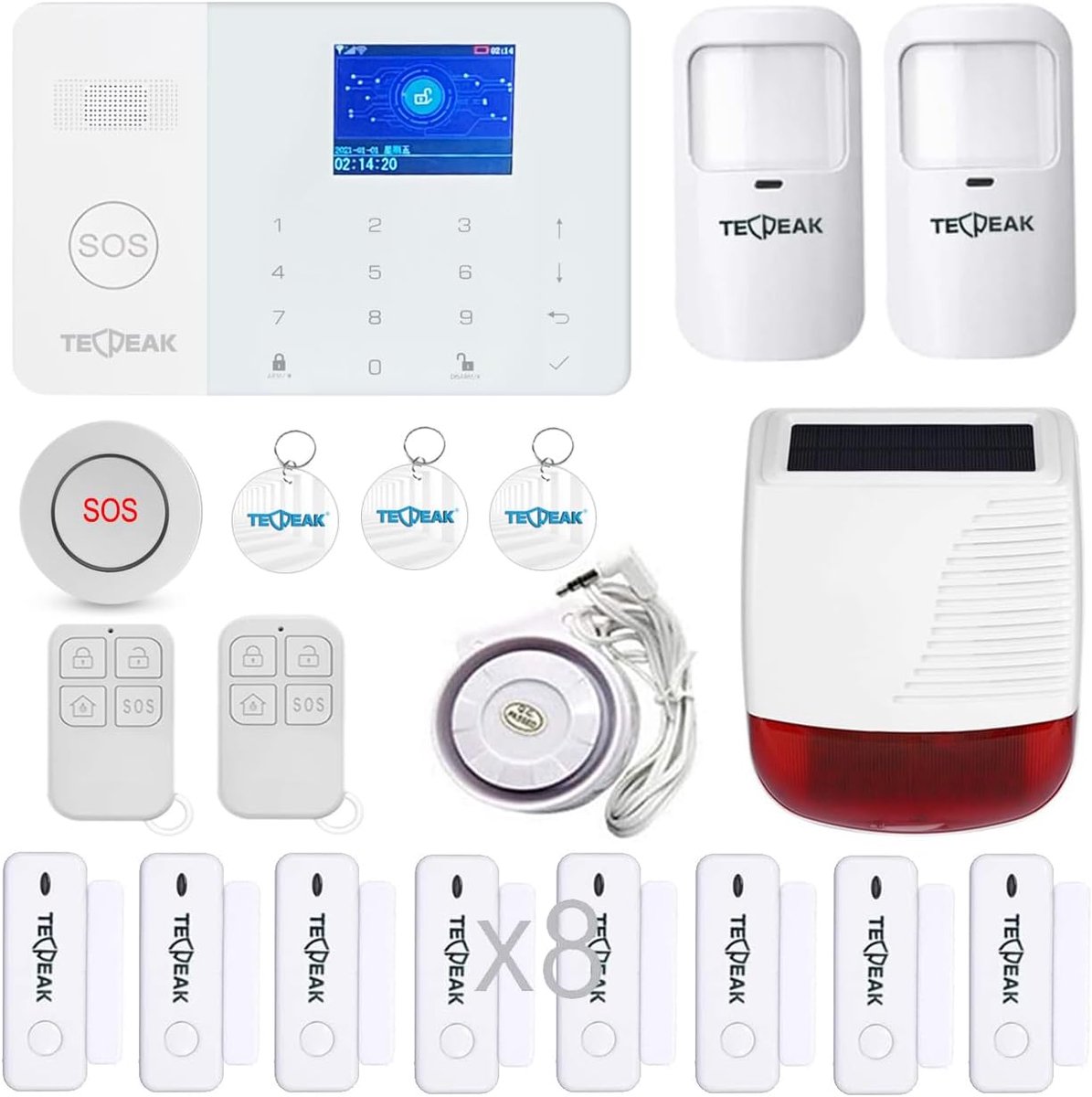 Draadloos Alarmsysteem - Huisbeveiliging Kit - Veiligheid Thuis - WiFi en GSM Connectiviteit - 185 x 125 cm - A6