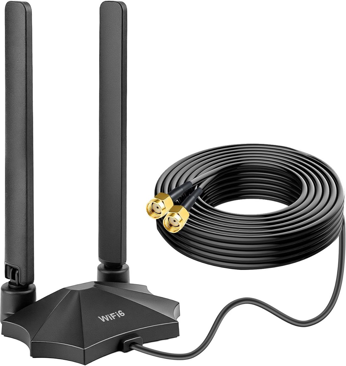 Tri-Band WiFi Antenne - WLAN Antenne - Netwerkverbetering - Magnetische Voet 2m Kabel - RP-SMA