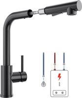 LED waterkraan hoofd, RGB kleurtemperatuur gevoelige gradiënt waterstroom kleur veranderende keuken spuit kop adapter gootsteen verlichting voor keuken en badkamer (0.98X0.98X1.34In